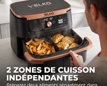 Air Fryer VELKO Majora 10 – 10,4 L – 2 Zones de Cuisson – 7 Fonctions – 2 470 W – 240 °C