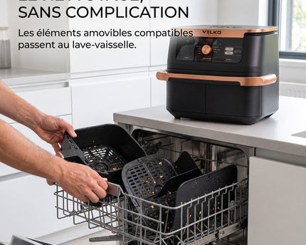 Air Fryer VELKO Majora 10 – 10,4 L – 2 Zones de Cuisson – 7 Fonctions – 2 470 W – 240 °C