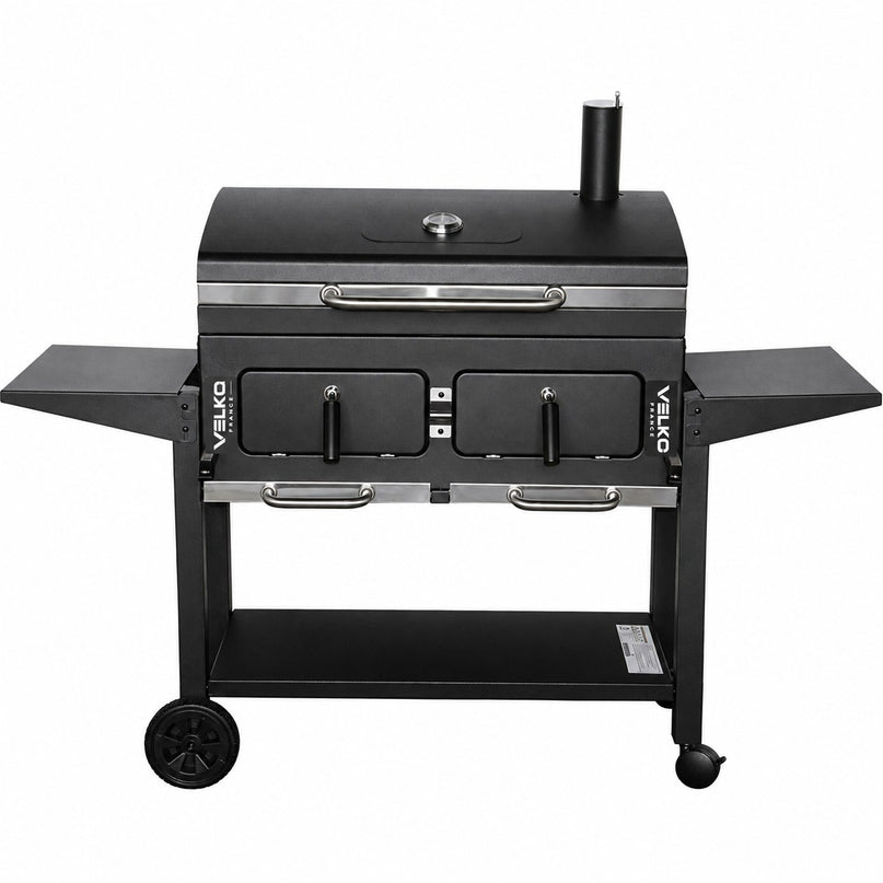 Barbecue Grill Charbon de Bois VELKO Seville XL – Fumoir – Bac à Charbon Réglable