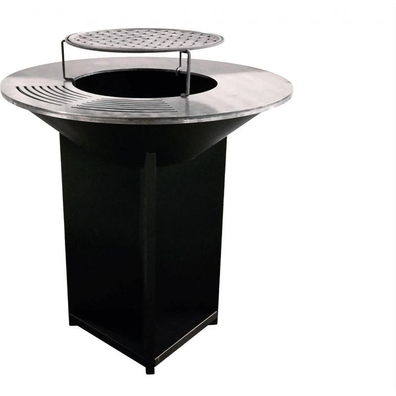 Brasero Barbecue VELKO Bilbao – Acier 100 cm – Plaque circulaire – Rangement à bois intégré