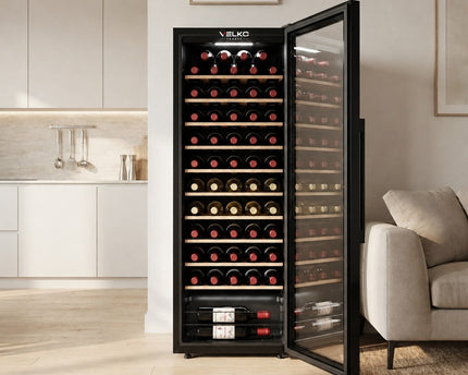 Cave à Vin VELKO Cellar 58 – 58 Bouteilles – Monozone 5°C à 20°C – Verre Anti-UV – 37 dB – Wi-Fi