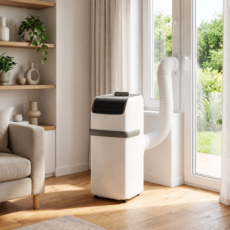 Climatiseur Mobile VELKO Compact – 8 300 BTU – 2,1 kW – 3-en-1 – 52 dB – Classe A