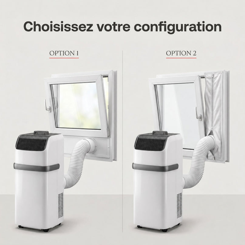 Climatiseur Mobile VELKO Compact – 8 300 BTU – 2,1 kW – 3-en-1 – 52 dB – Classe A