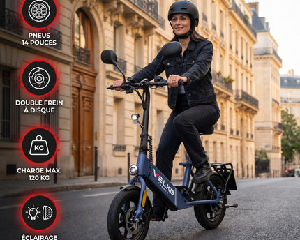 Draisienne Électrique VELKO Nexo 14 – Pneus 14" – Double Frein à Disque – Pliable – Charge 120 kg
