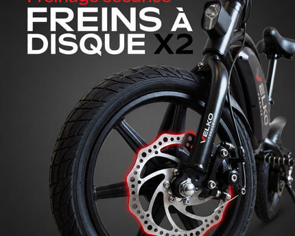Draisienne Électrique VELKO Volt – 350 W – Autonomie 15 à 20 km – Batterie 36V – Pliable – Freins à Disque Avant/Arrière