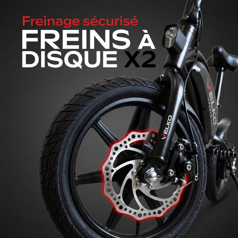 Draisienne Électrique VELKO Volt – 350 W – Autonomie 15 à 20 km – Batterie 36V – Pliable – Freins à Disque Avant/Arrière