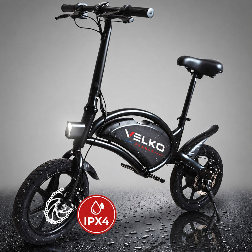 Draisienne Électrique VELKO Volt – 350 W – Autonomie 15 à 20 km – Batterie 36V – Pliable – Freins à Disque Avant/Arrière