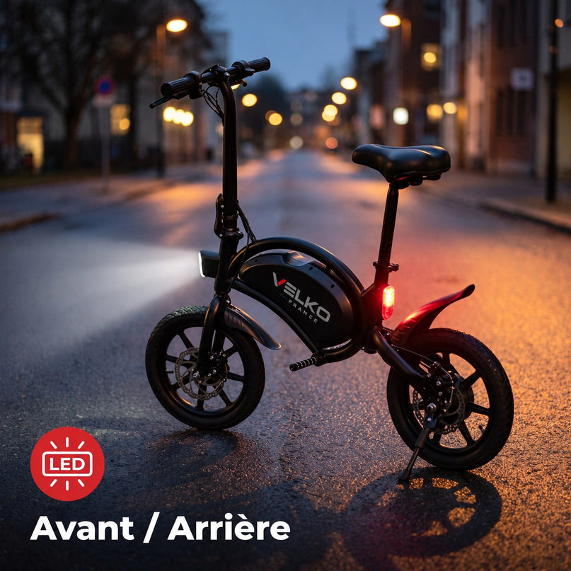 Draisienne Électrique VELKO Volt – 350 W – Autonomie 15 à 20 km – Batterie 36V – Pliable – Freins à Disque Avant/Arrière