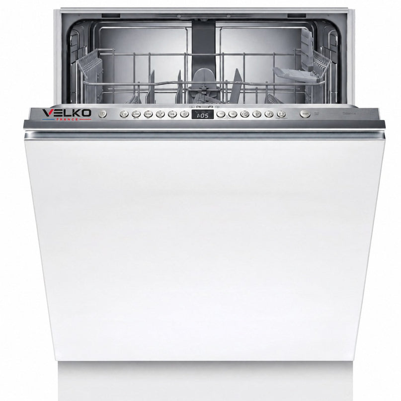 Lave-Vaisselle Tout Intégrable VELKO Integra 60 – 60 cm – 6 Programmes – 3 Options – 48 dB – Panier Réglable 3 Hauteurs