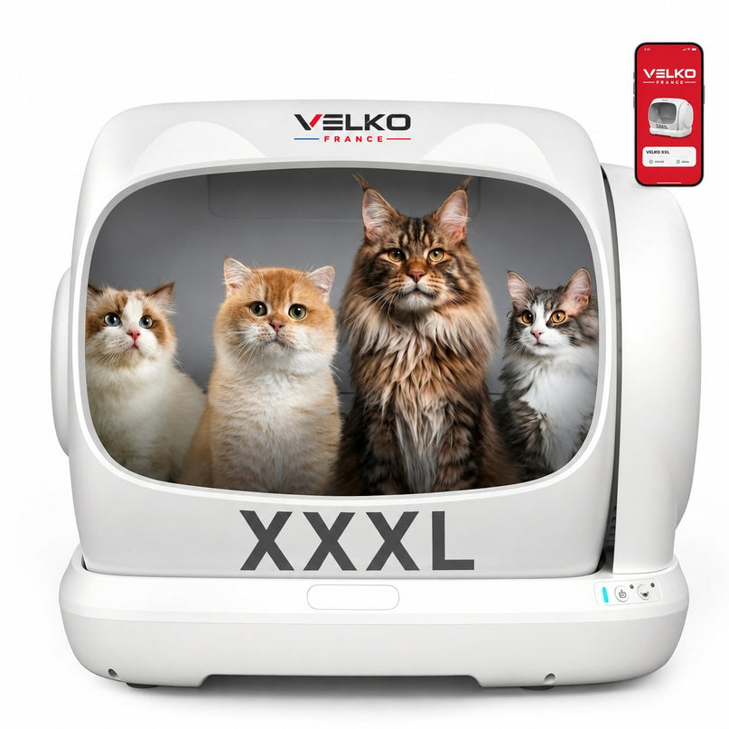Litière Autonettoyante pour Chats VELKO Felixa 106 – 106 L – Contrôle par Application – Jusqu’à 15 kg