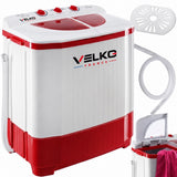 Mini Lave-Linge VELKO Nomad 4.5 – Machine à Laver Portable 4,5 kg – Essorage 3,5 kg – 2 Compartiments – 1320 tr/min