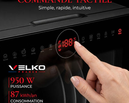 Mini Lave-Vaisselle VELKO Miniova – Lave-Vaisselle de Comptoir Compact – Réservoir 5 L – Cycle Rapide 29 min – Séchage – 52,3 dB – Noir