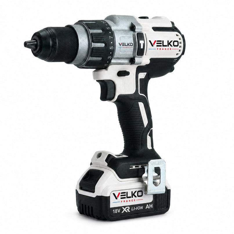 Perceuse-Visseuse à Percussion Sans Fil VELKO Raptor 95 – 18 V – 95 Nm – 2 Batteries 5 Ah – Brushless – 3 Vitesses – Mandrin 13 mm – Coffret Inclus