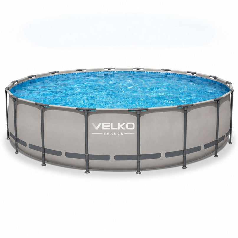 Piscine Hors-Sol Ronde VELKO Aqua Grand – Ø427 × 122 cm – 15 232 L – Filtration 3 028 L/h
