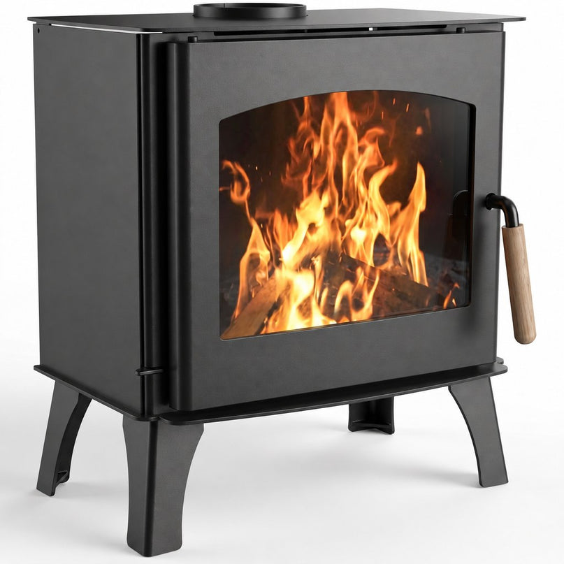 Poêle à bois VELKO 11,8 kW – Bûches 52 cm – Vitre propre