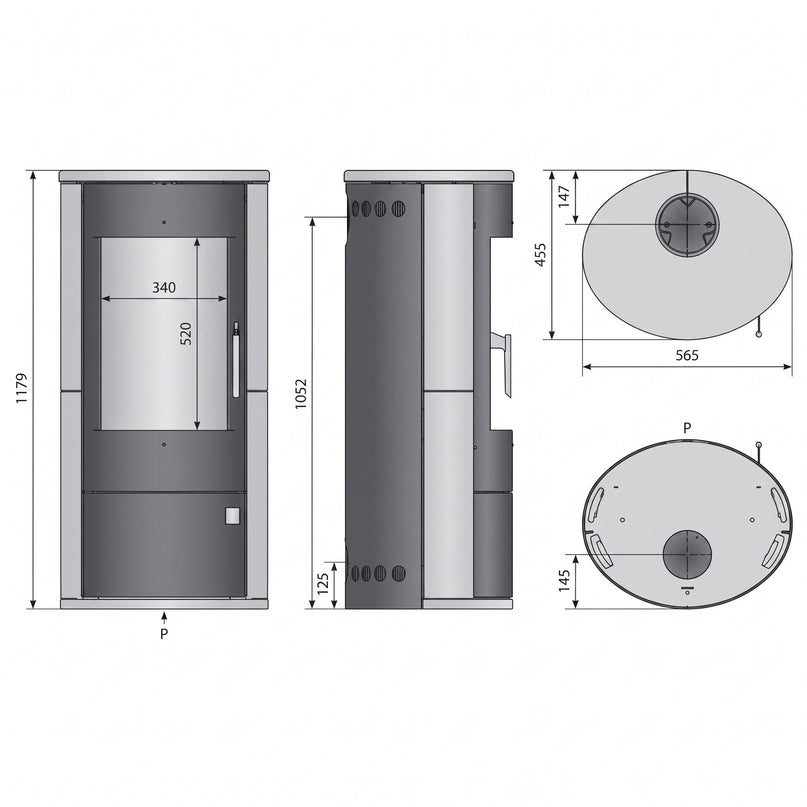 Poêle à bois VELKO 7 kW – Acier – Triple combustion – Sortie dessus/arrière