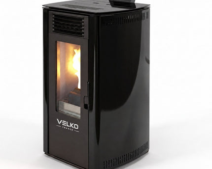 Poêle à granulés VELKO 8 kW – Acier – Programmable – Jusqu'à 200 m³