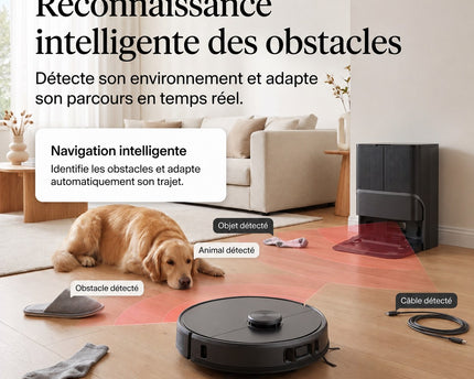 Robot Aspirateur Laveur VELKO Apex 25 Noir – 25 000 Pa avec Station Multifonctionnelle & Navigation Intelligente