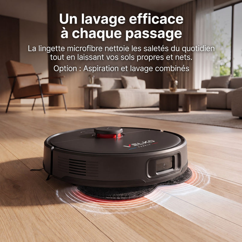 Robot Aspirateur Laveur VELKO Nova 6 – 6 000 Pa avec Station Tout-en-Un & Navigation LiDAR