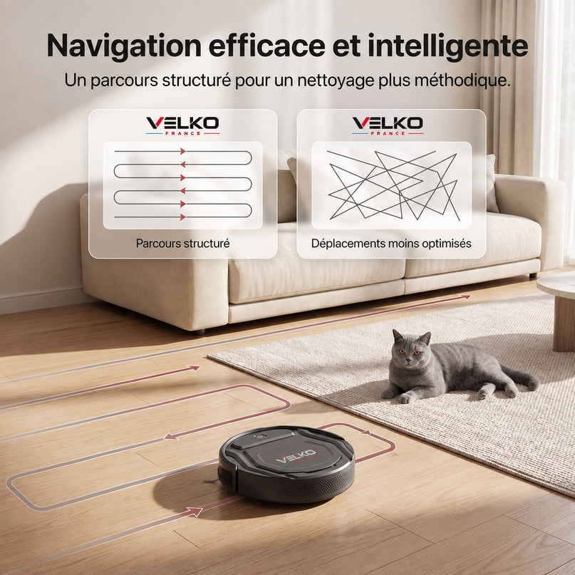 Robot Aspirateur VELKO SlimForce 22 – 2 200 Pa, Connecté & Autonomie 120 min