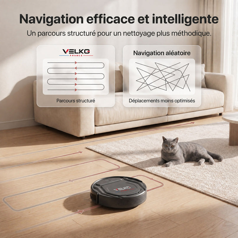 Robot Aspirateur VELKO SlimForce 22 – 2 200 Pa, Connecté & Autonomie 120 min