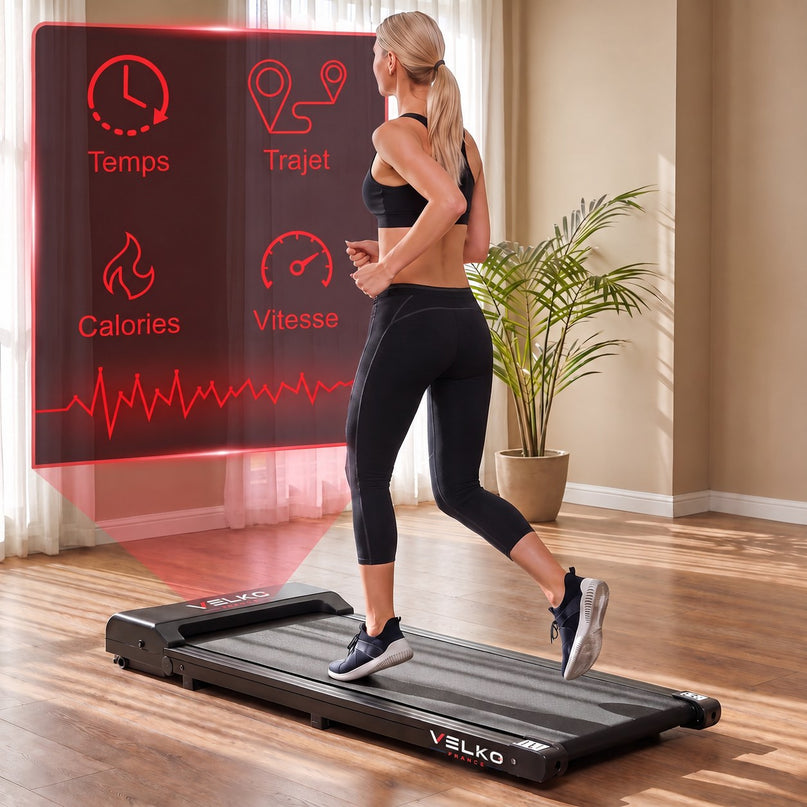 Tapis de Course Pliant VELKO Flexo – 10 km/h – 2 Modes (Marche/Course) – Écran LED