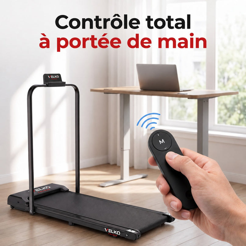 Tapis de Course Pliant VELKO Flexo – 10 km/h – 2 Modes (Marche/Course) – Écran LED