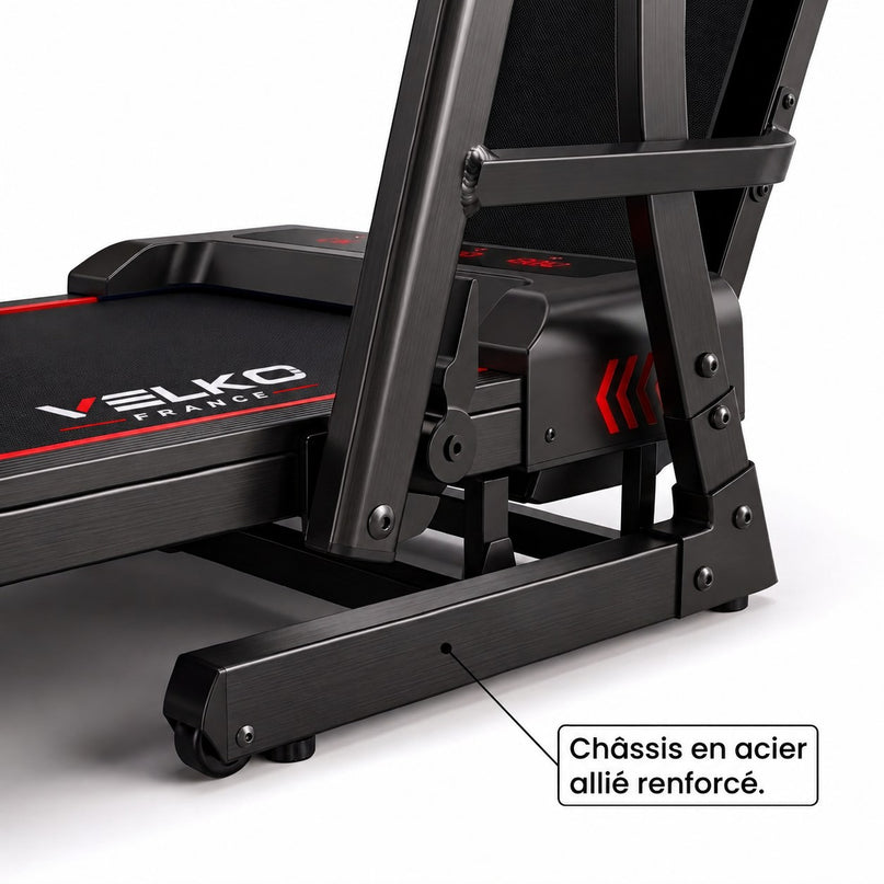 Tapis de Course Pliant VELKO Trail – 12 km/h – 12 Programmes HIIT – Écran LED & Application Connectée