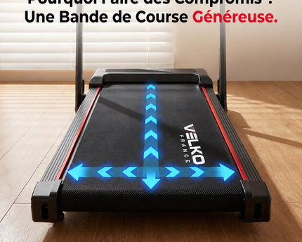 Tapis de Course Pliant VELKO Trail – 12 km/h – 12 Programmes HIIT – Écran LED & Application Connectée