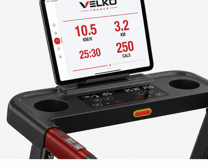 Tapis de Course VELKO Elevate 15 – Inclinaison Automatique 15 % – 2,5 CV – 12 km/h – Pliable & Connecté