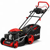 Tondeuse à Gazon Thermique Autotractée VELKO Terrain 51 – 196 cm³, 51 cm, Démarrage Électrique, Hauteur de Coupe 25–75 mm, Bac 60 L, Jusqu’à 1 500 m²