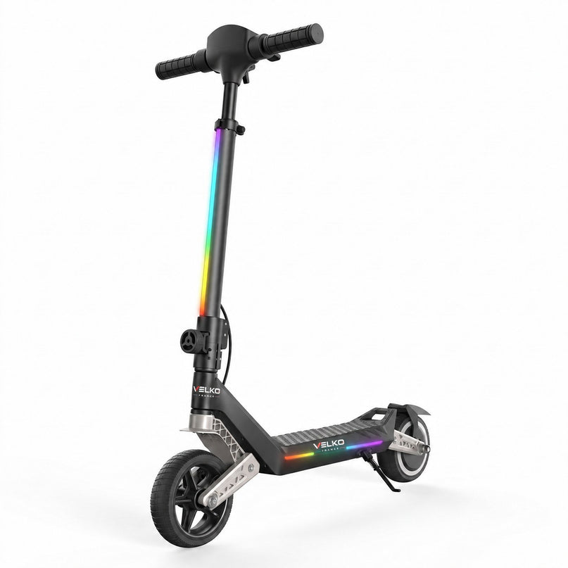 Trottinette Électrique Enfant VELKO MiniPulse 16 – 6 à 12 Ans – 5/10/16 km/h – Autonomie 9 km – Double Suspension – Bluetooth & LED