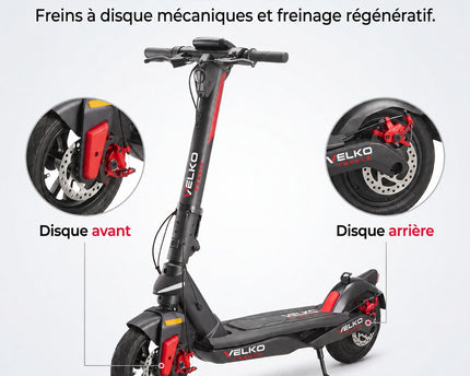 Trottinette Électrique VELKO Altura 50 – 350 W – Autonomie 50 km – Batterie 468 Wh – Roues 10″ – Clignotants Intégrés