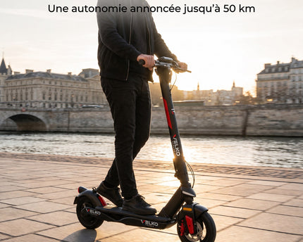 Trottinette Électrique VELKO Altura 50 – 350 W – Autonomie 50 km – Batterie 468 Wh – Roues 10″ – Clignotants Intégrés