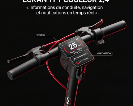 Trottinette Électrique VELKO Elevon 80 – 2 000 W – 25 km/h – Autonomie jusqu’à 80 km – Pneus 11″ – Écran TFT 2,4″