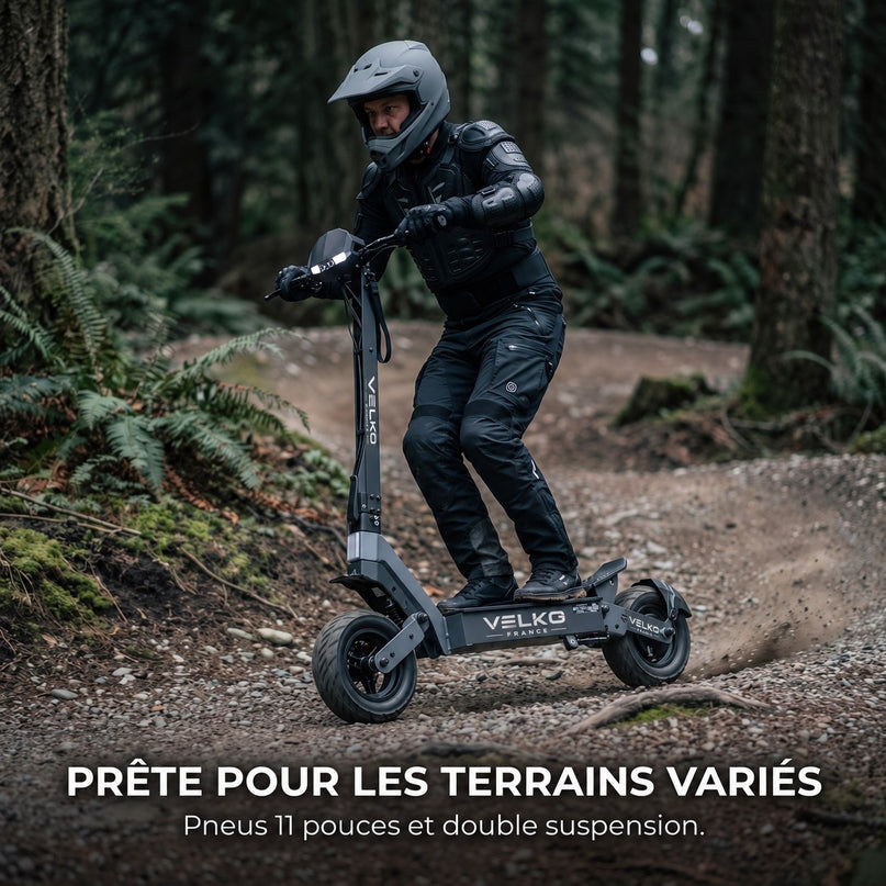 Trottinette Électrique VELKO Oryx 75 – Autonomie jusqu’à 75 km – Batterie 60 V 20 Ah – Pneus 11″ – Double Suspension