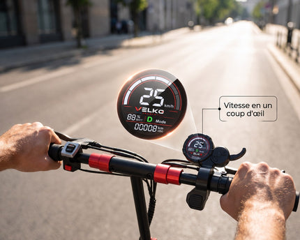 Trottinette Électrique VELKO Peak – 1000 W (pointe 1200 W) – Autonomie 55 km – Batterie 48V 15Ah – Pneus 11" Tout-Terrain
