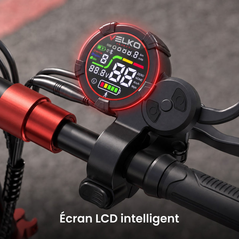 Trottinette Électrique VELKO Peak – 1000 W (pointe 1200 W) – Autonomie 55 km – Batterie 48V 15Ah – Pneus 11" Tout-Terrain