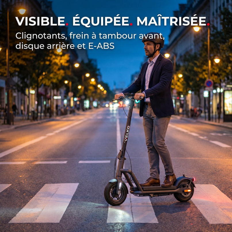 Trottinette Électrique VELKO Roam 65 – 1000 W Max – Autonomie jusqu’à 65 km – Batterie 46,8 V 12,5 Ah – Pneus Tout-Terrain 10,5″ & Application