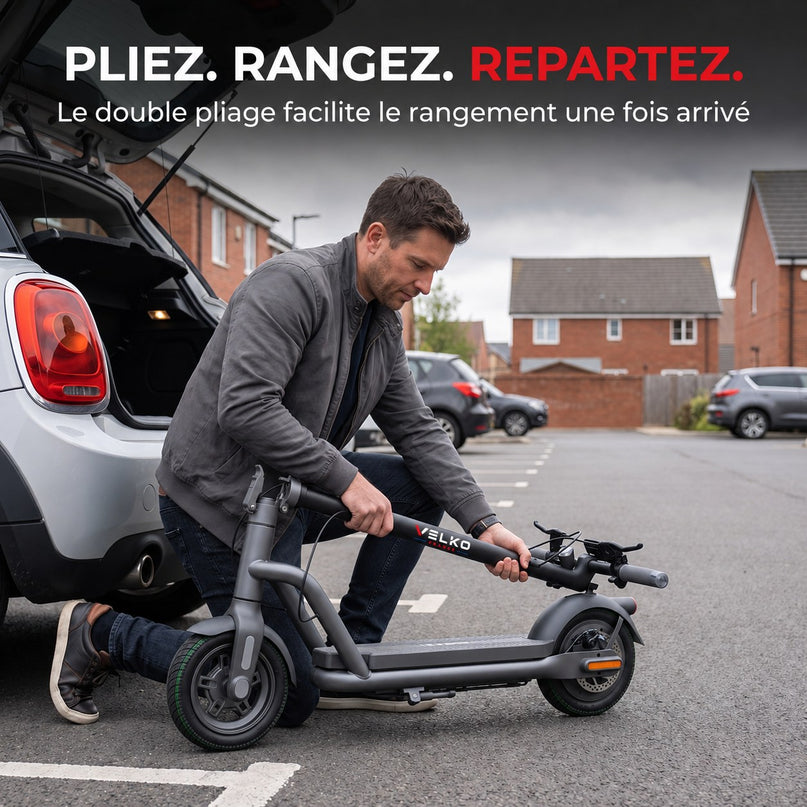 Trottinette Électrique VELKO Roam 65 – 1000 W Max – Autonomie jusqu’à 65 km – Batterie 46,8 V 12,5 Ah – Pneus Tout-Terrain 10,5″ & Application