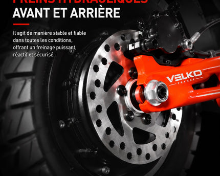 Trottinette Électrique VELKO Titan X2 – Double Moteur 2 × 1 000 W – Autonomie jusqu’à 75 km – Batterie 60 V 18 Ah – Pneus Tout-Terrain 10"