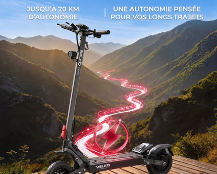 Trottinette Électrique VELKO Vector – 1100 W Max. – Autonomie 70 km – Batterie 48 V 13 Ah – Pneus 10" – Suspension & NFC