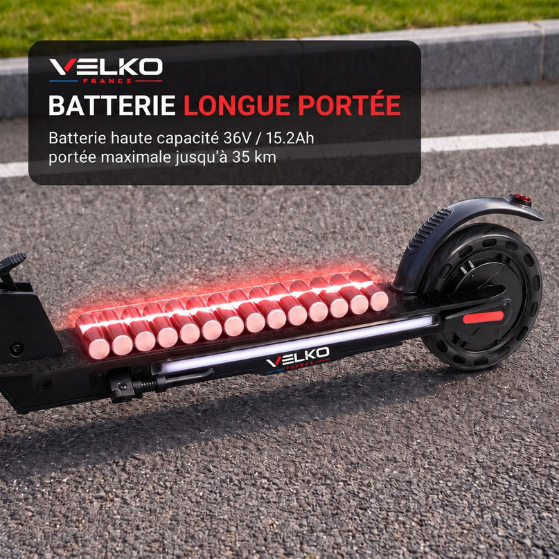 Trottinette Électrique VELKO Voltis – 250 W – Autonomie 25 km – Batterie 36 V 5,2 Ah – Pneus 8"