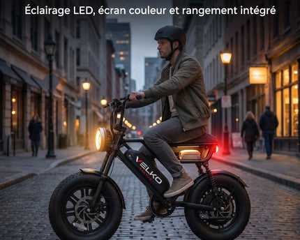 Vélo Électrique Fat Bike VELKO Drifter 16 – 250 W, Batterie Amovible 48 V 13 Ah, Pneus 16 × 3.0" & Suspensions
