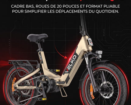 Vélo Électrique Pliable VELKO Strada 160 –  Fat Bike 250 W, 100 Nm, Batterie 720 Wh, Autonomie jusqu’à 160 km & GPS