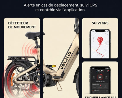 Vélo Électrique Pliable VELKO Strada 160 –  Fat Bike 250 W, 100 Nm, Batterie 720 Wh, Autonomie jusqu’à 160 km & GPS